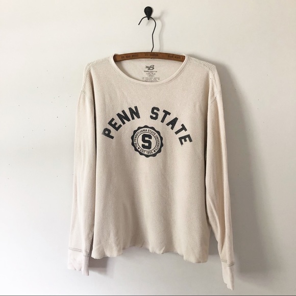 Tops - Penn State Retro Long Sleeve Cream Thermal Top
